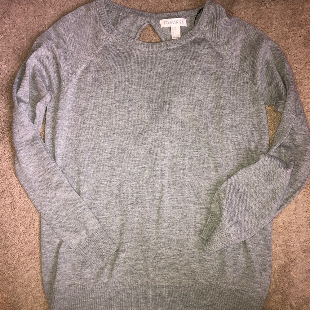 Forever 21 gray open back sweater